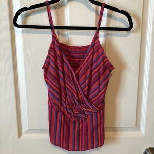 Striped peplum tank top